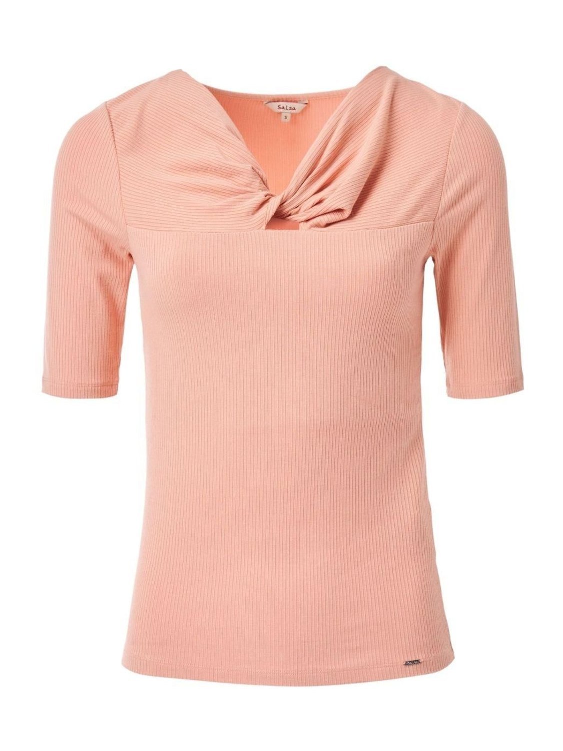 Camiseta con nudo en escote Salsa Jeans Rosa - Bicos de Fío