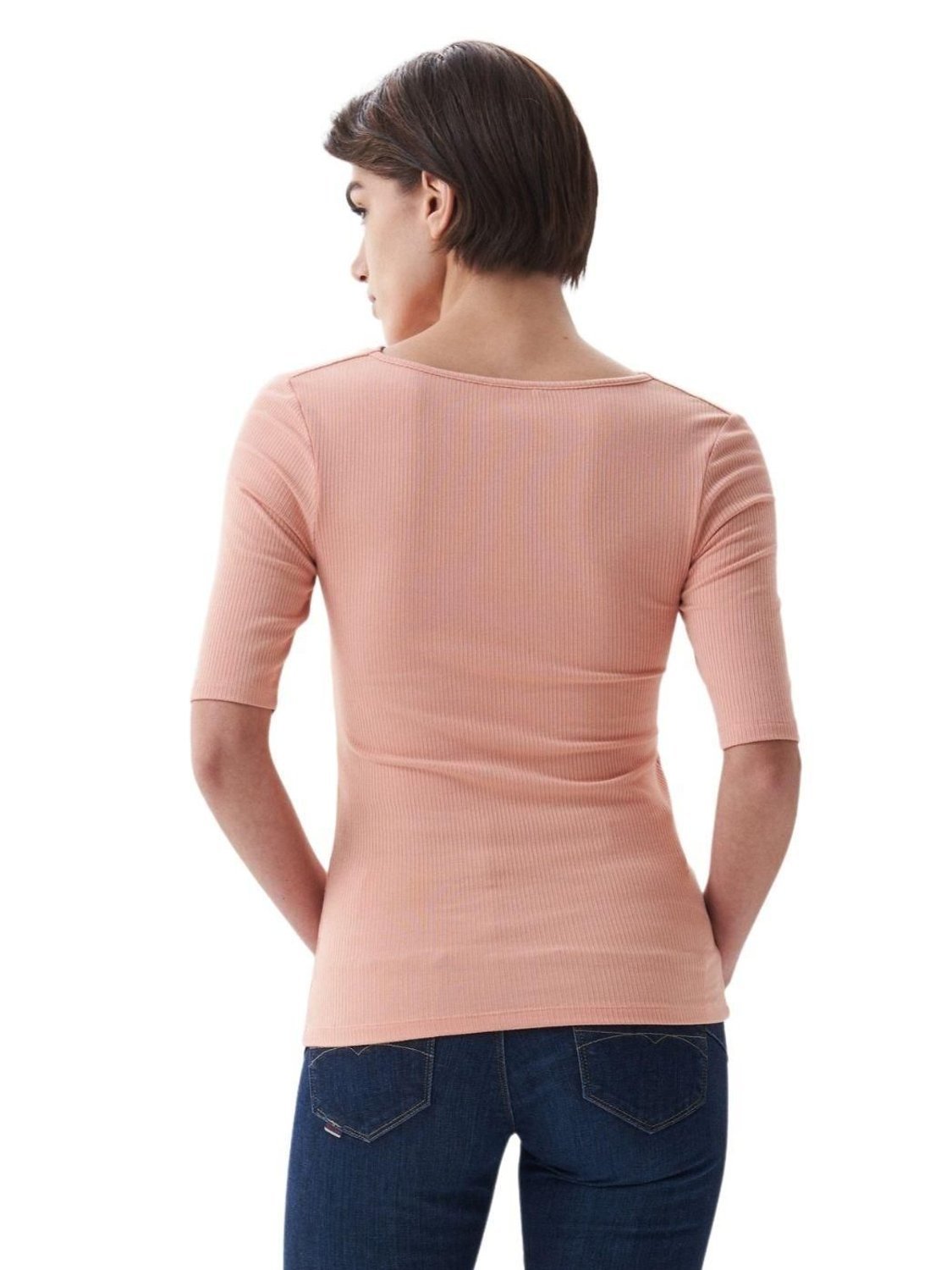 Camiseta con nudo en escote Salsa Jeans Rosa - Bicos de Fío