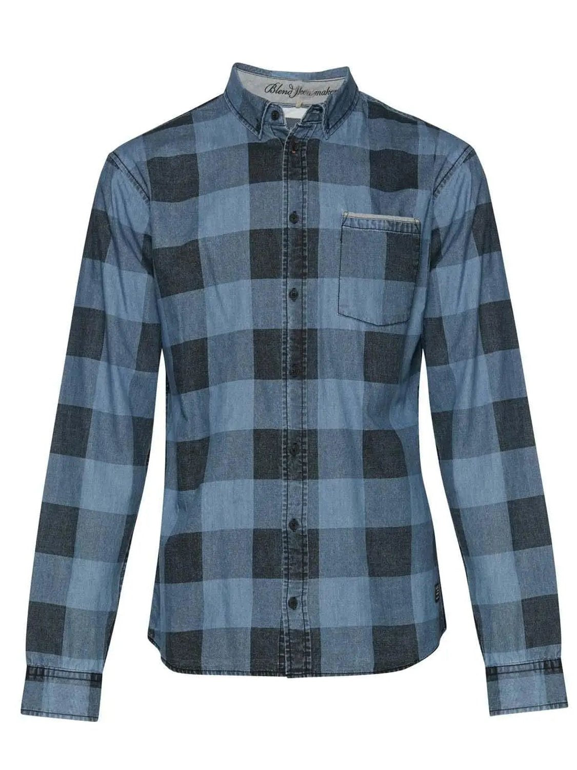 Camisa de cuadros BLEND manga larga Azul - Bicos de Fío