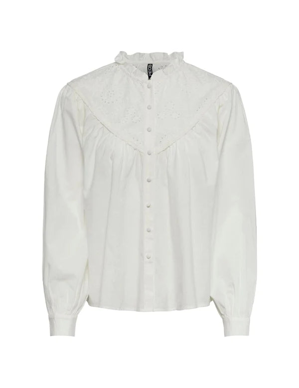 Camisa Pieces Pcnovala Blanco - Bicos de Fío