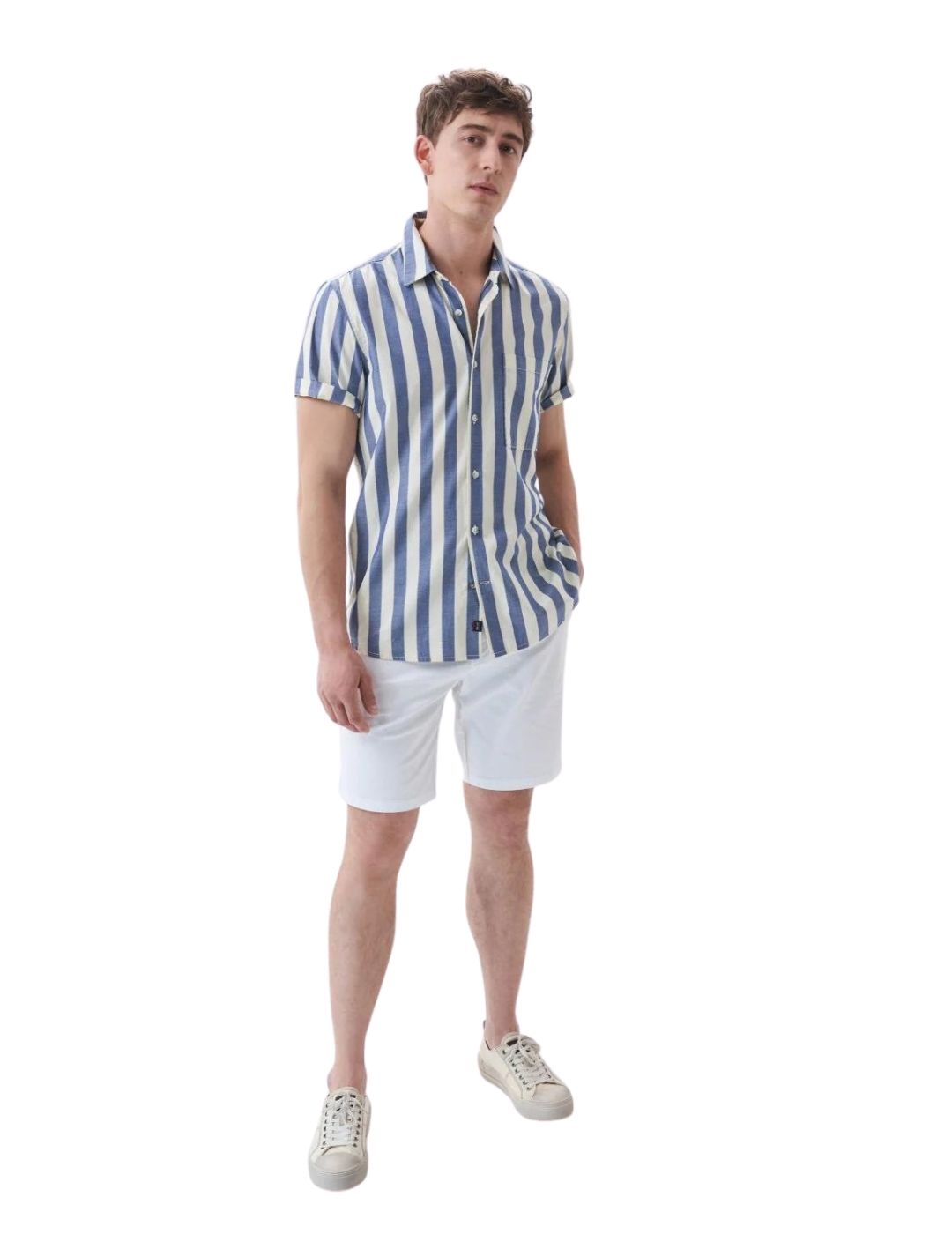 Camisa de manga corta Salsa Jeans Rayas Azul - Bicos de Fío