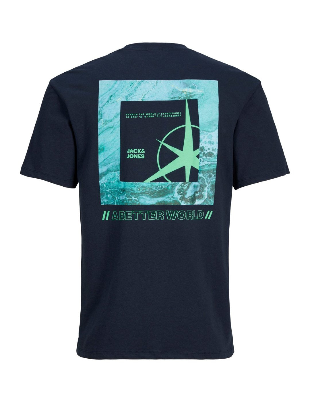 Camiseta estampada azul marino Jack and Jones | Bicos de Fío