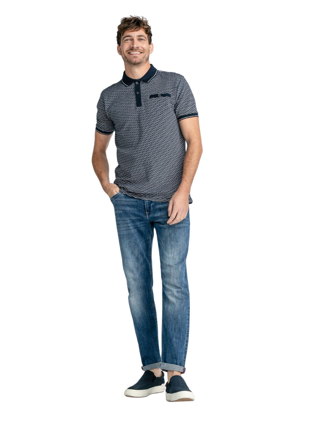 Polo estampado Petrol Industries Azul Marino | Bicos de Fío