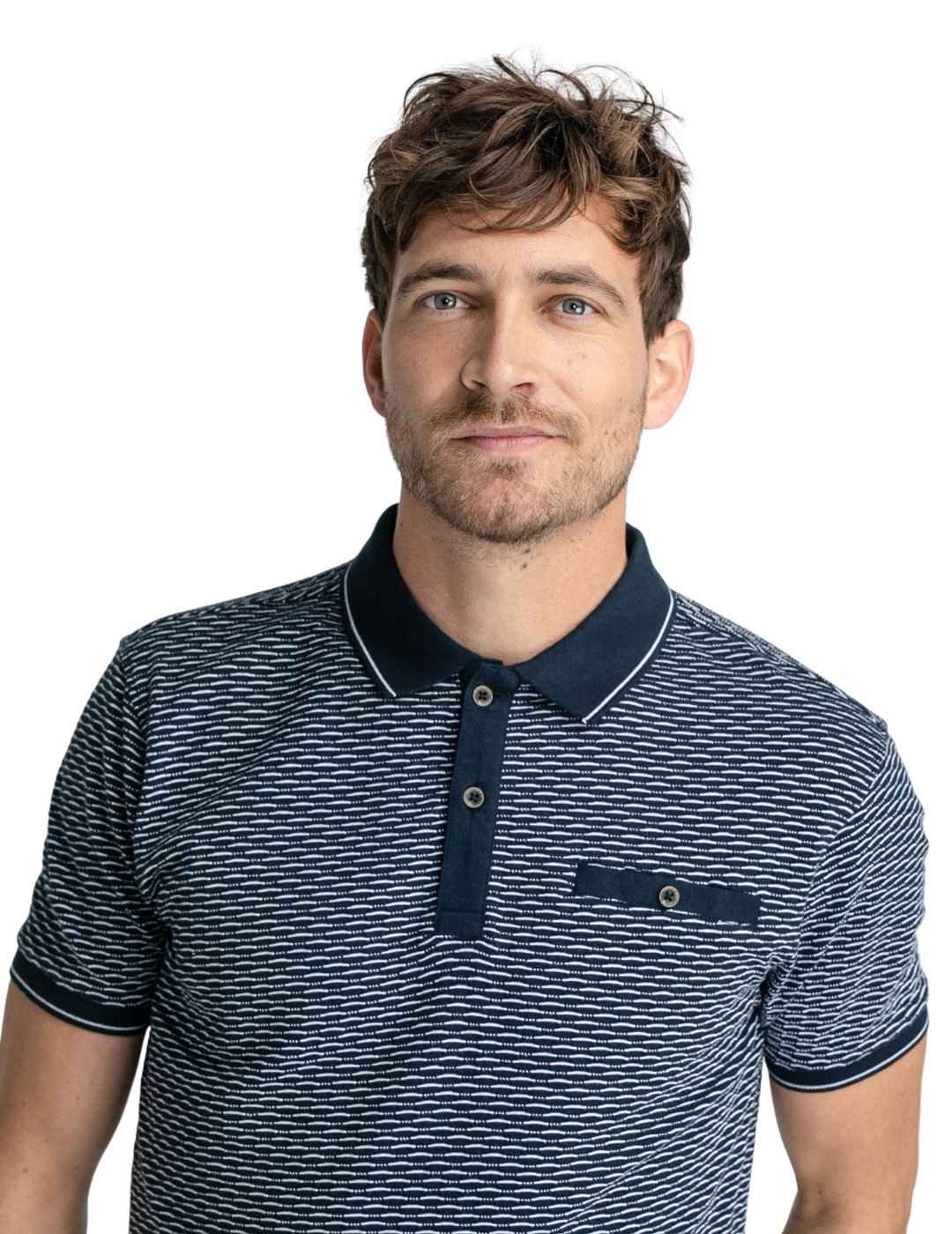 Polo estampado Petrol Industries Azul Marino | Bicos de Fío