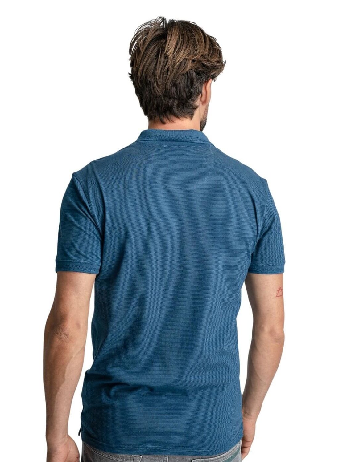 Polo azul de manga corta con logo Petrol Industries | Bicos de Fío
