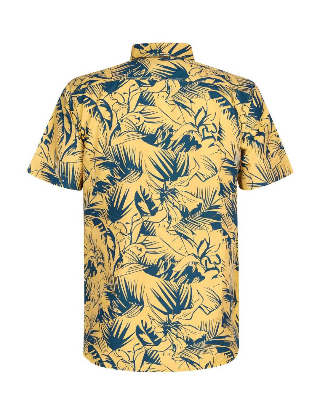 Camisa botanical de manga corta Petrol Ind. Amarillo | Bicos de Fío