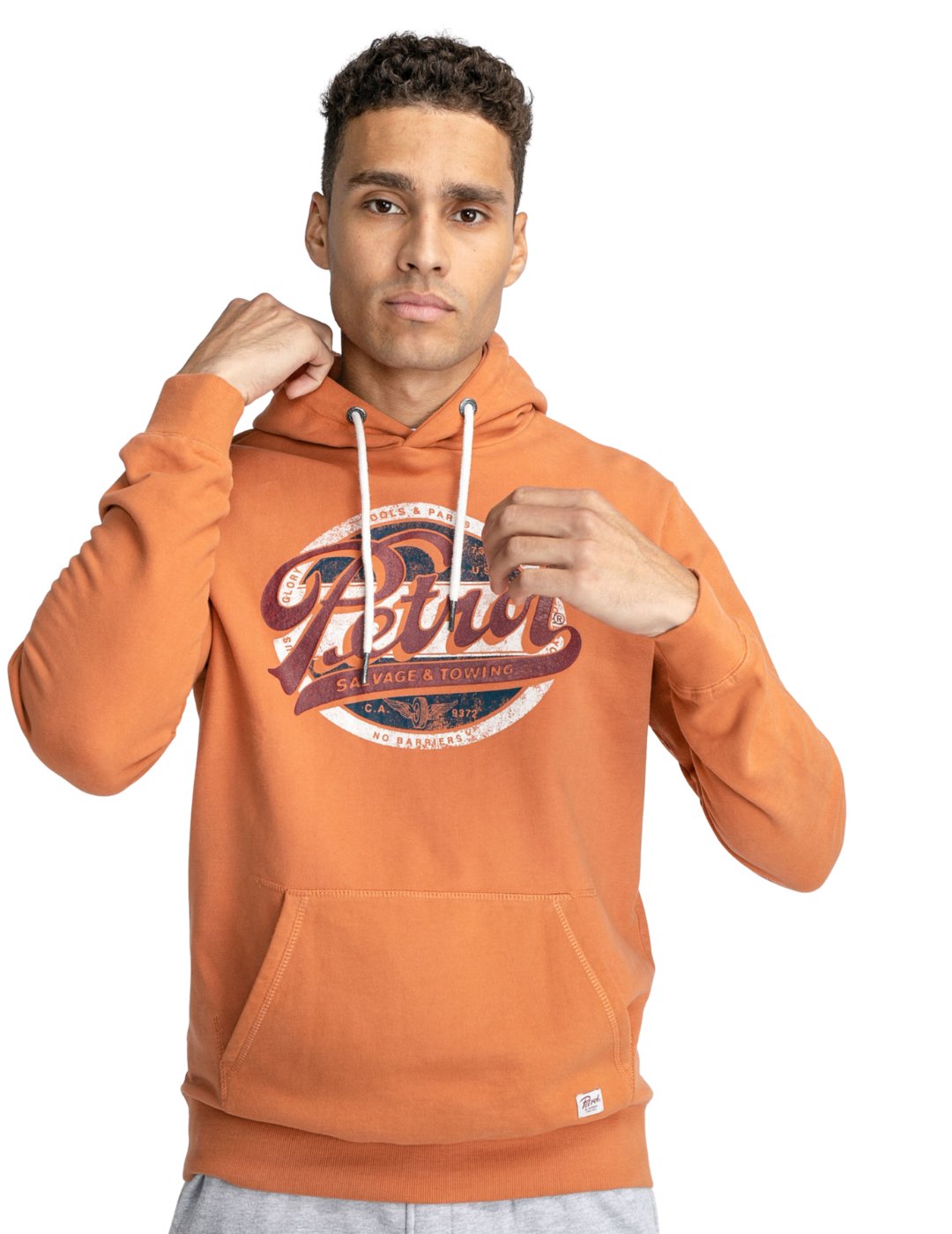 Sudadera naranja con capucha Petrol Industries | Bicos de Fío