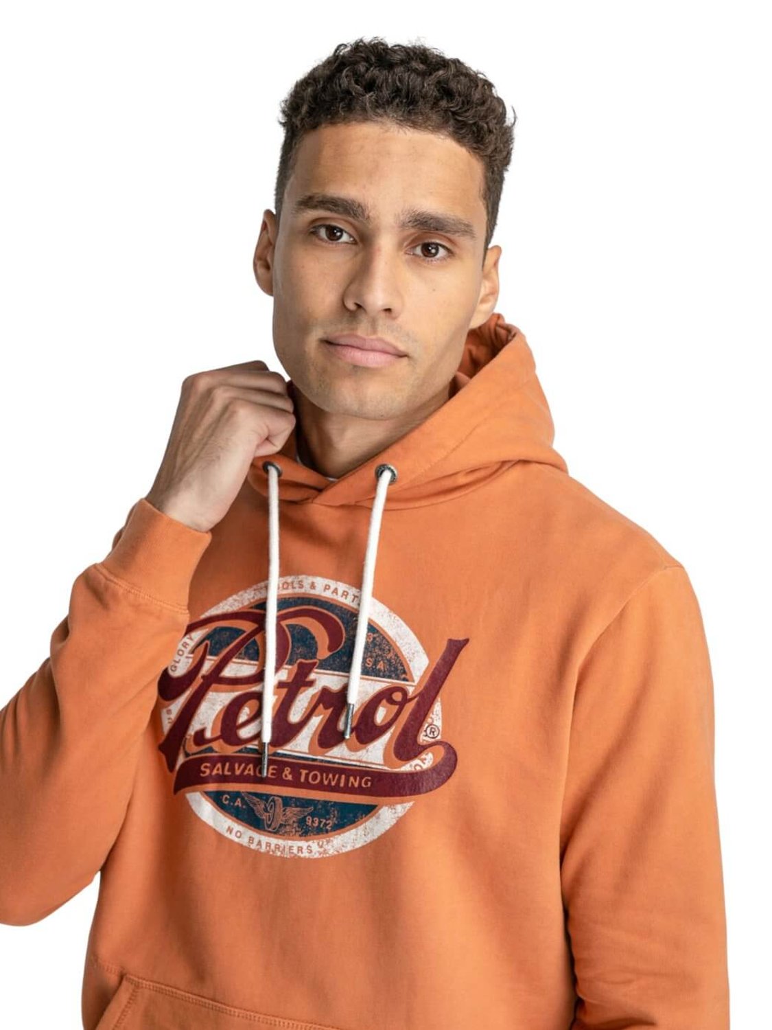 Sudadera naranja con capucha Petrol Industries | Bicos de Fío