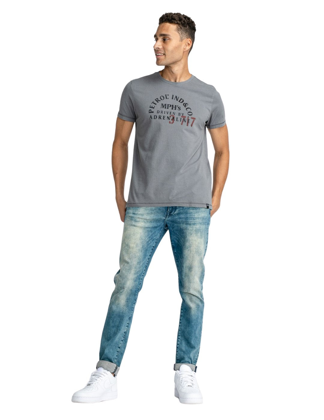 Camiseta gris para hombre Petrol Industries | Bicos de Fío