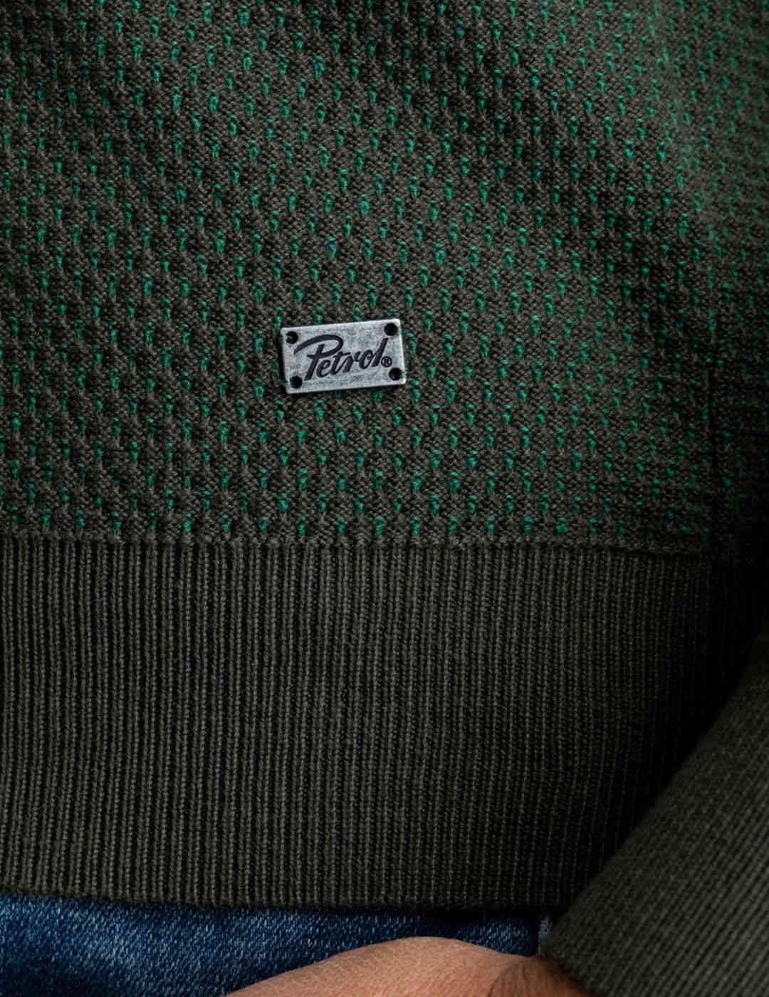 Jersey de punto fino Petrol Industries Verde - Bicos de Fío