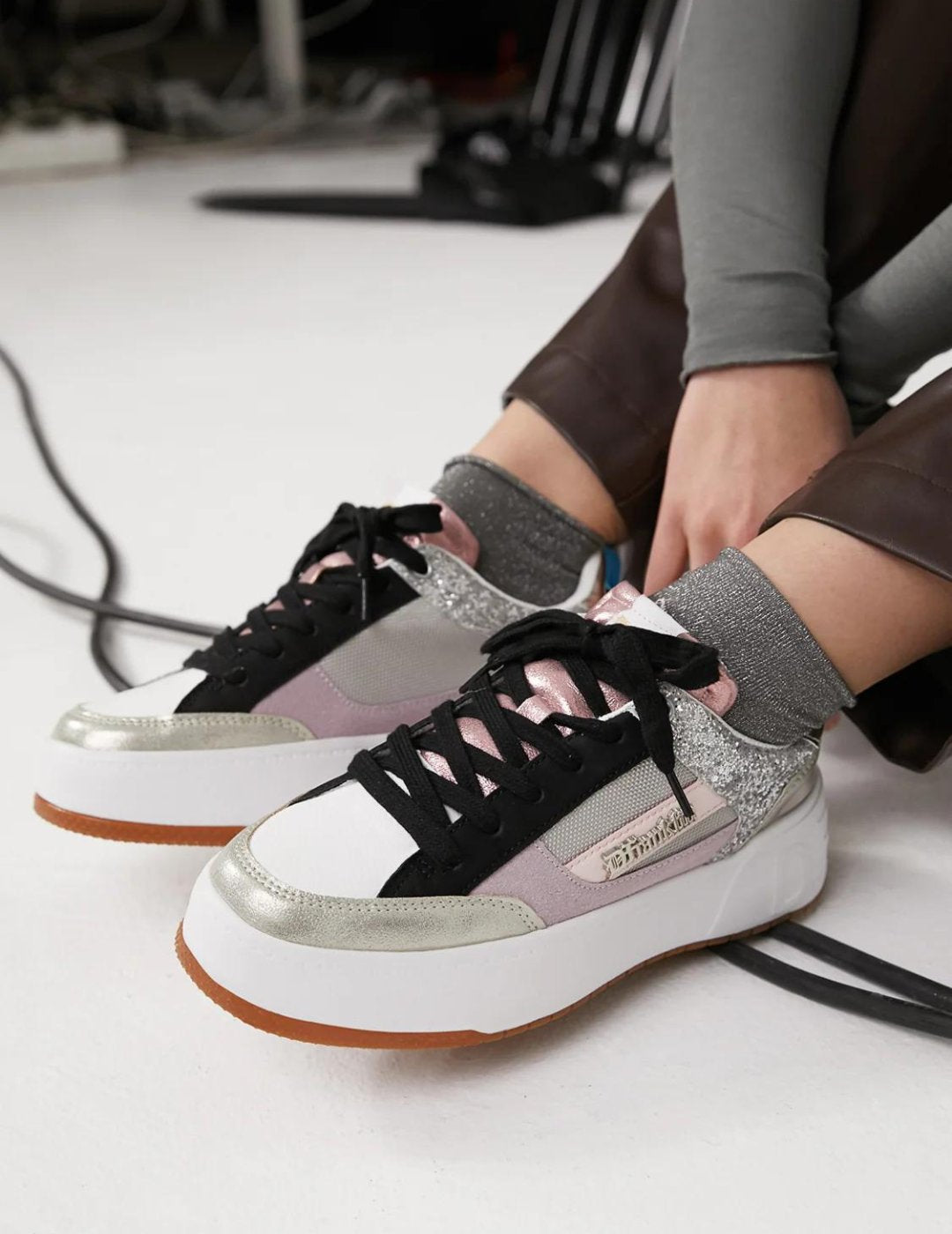 Zapatilla vegana D.Franklin Low Court Glitter | Bicos de Fío