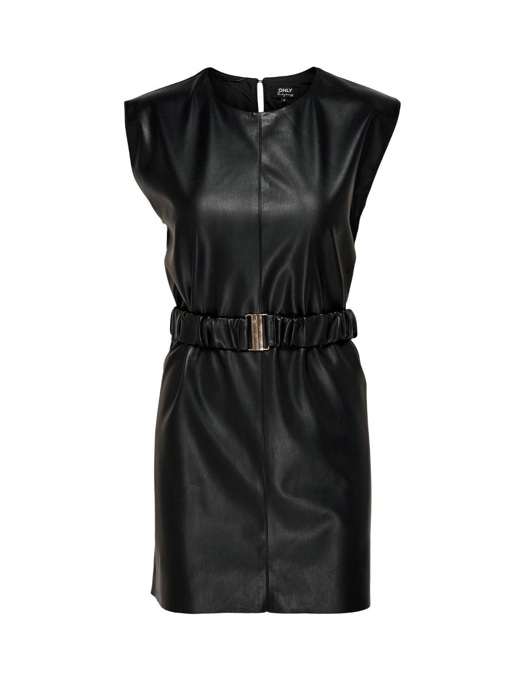 Vestido corto efecto piel Only Onllina Negro - Bicos de Fío