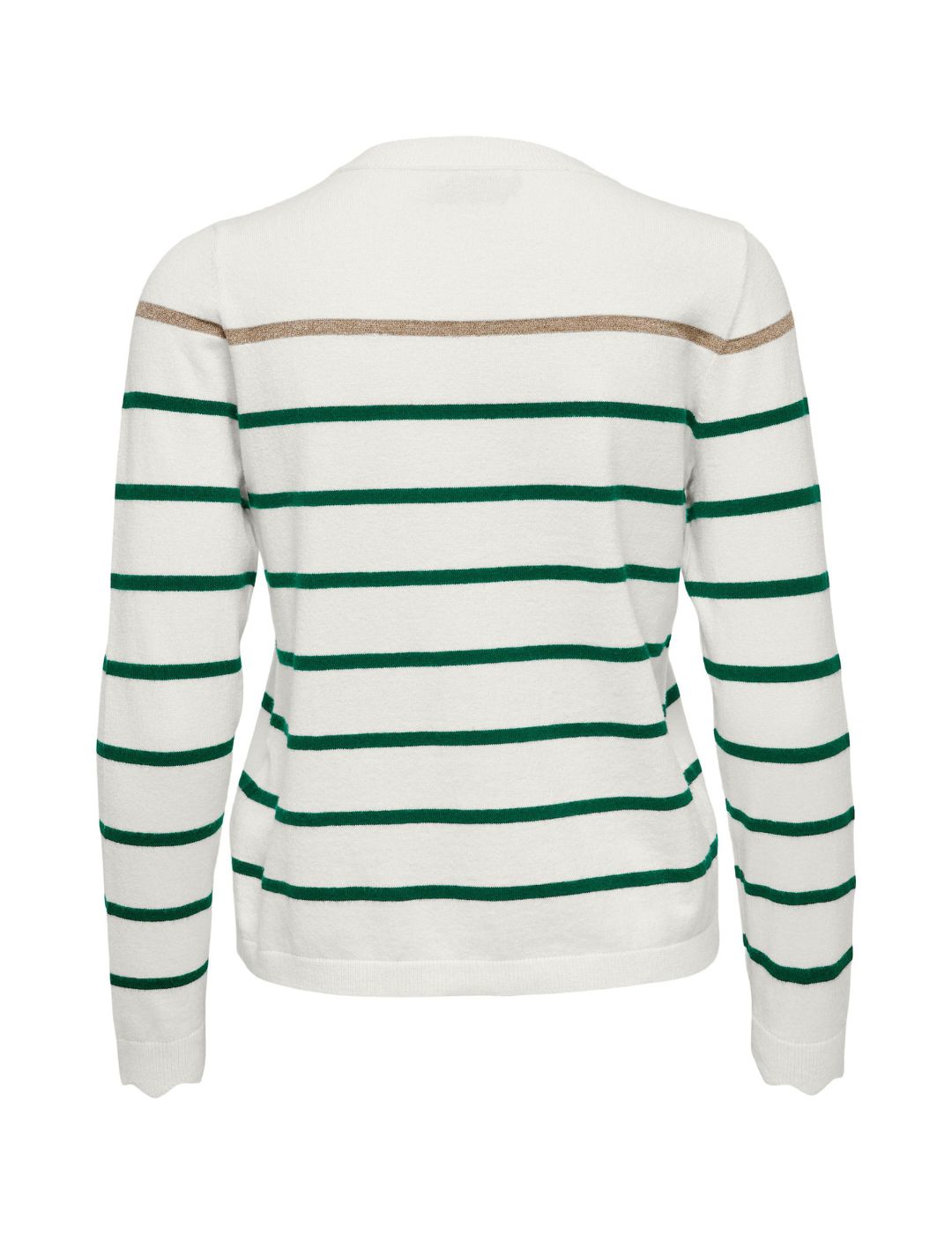 Jersey de rayas verdes con botones Only Elisa Blanco - Bicos de Fío