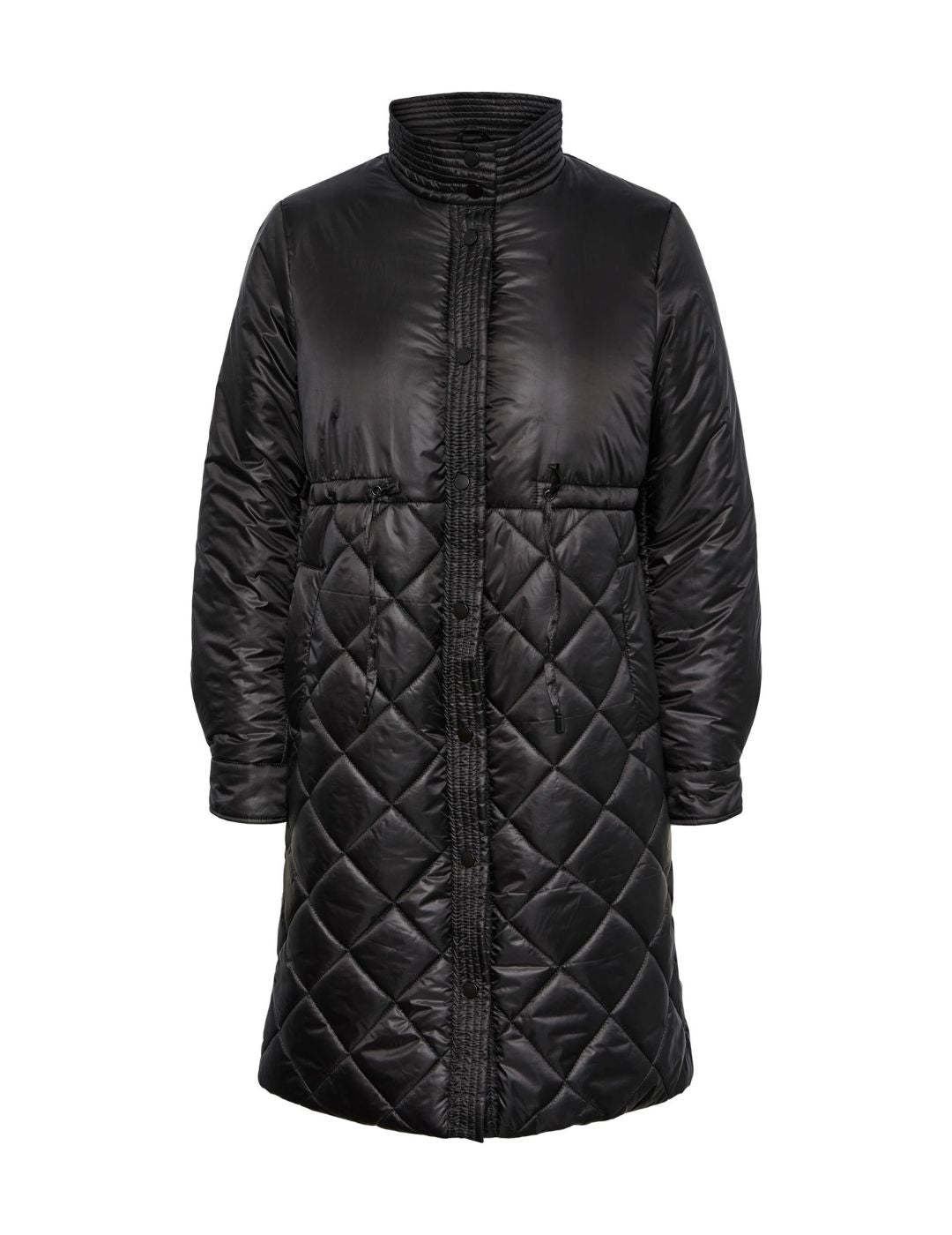 Chaqueta larga acolchada Pieces Nawal Negro - Bicos de Fío