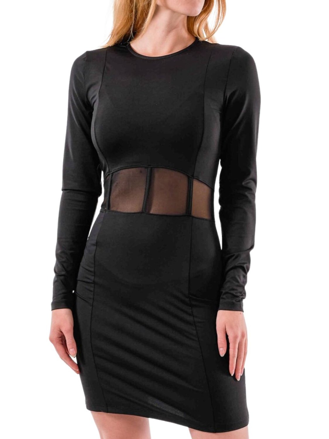 Vestido corsé de manga larga Pieces Maja Negro - Bicos de Fío