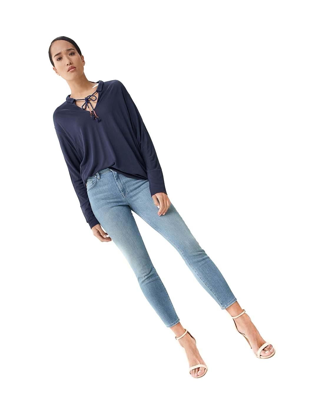 Blusa Salsa Jeans Cordón Azul Marino - Bicos de Fío