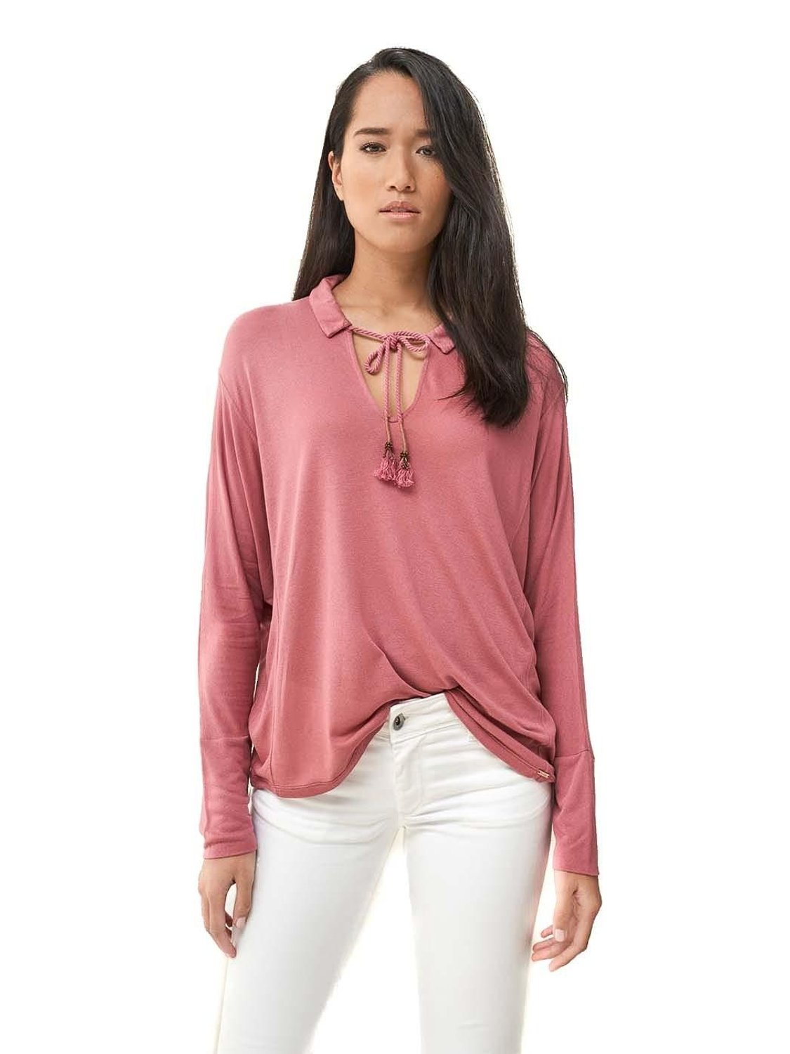 Blusa Salsa Jeans Cordón Rosa - Bicos de Fío