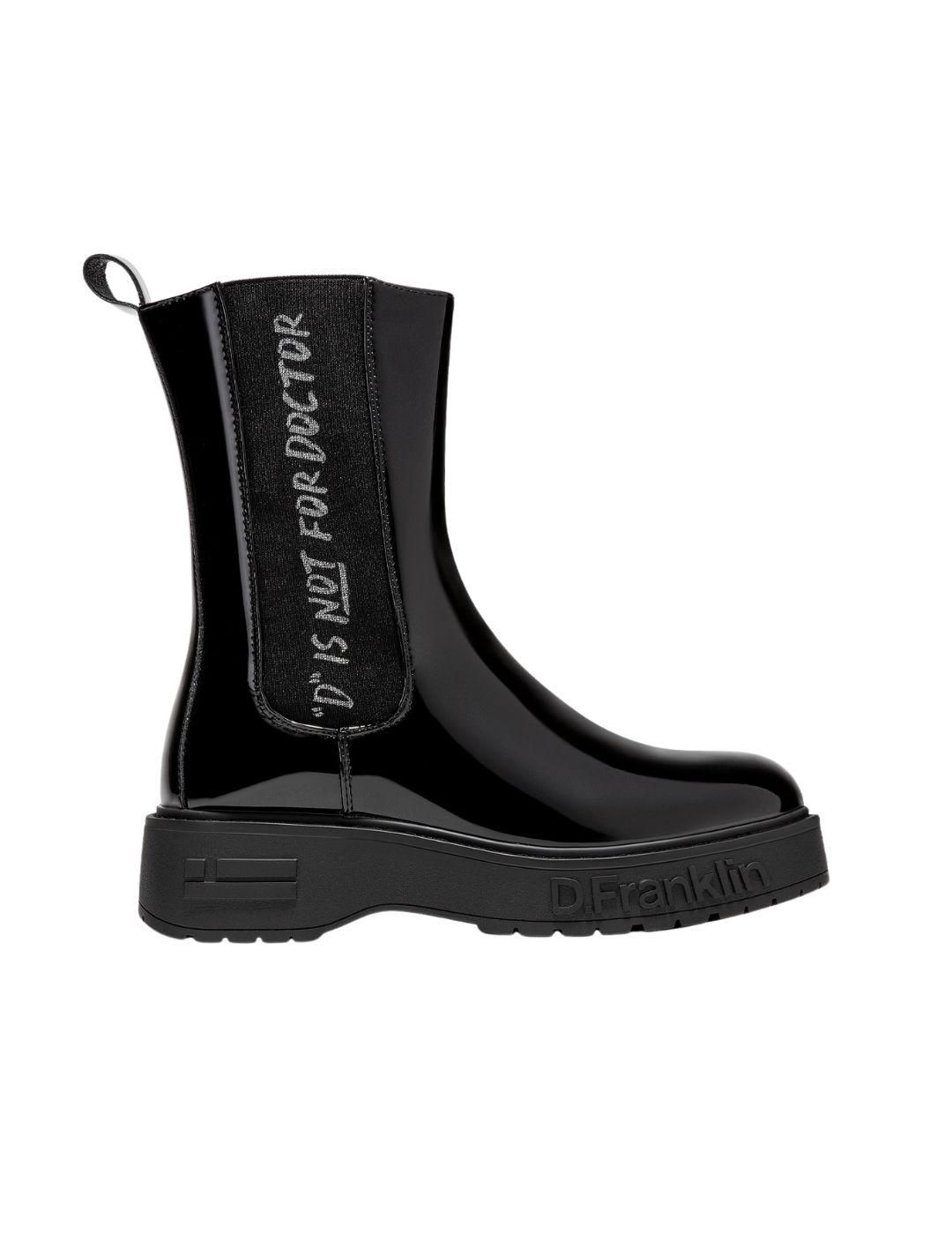 Bota D.Franklin Gumme Track Chelsea Patent Negro - Bicos de Fío
