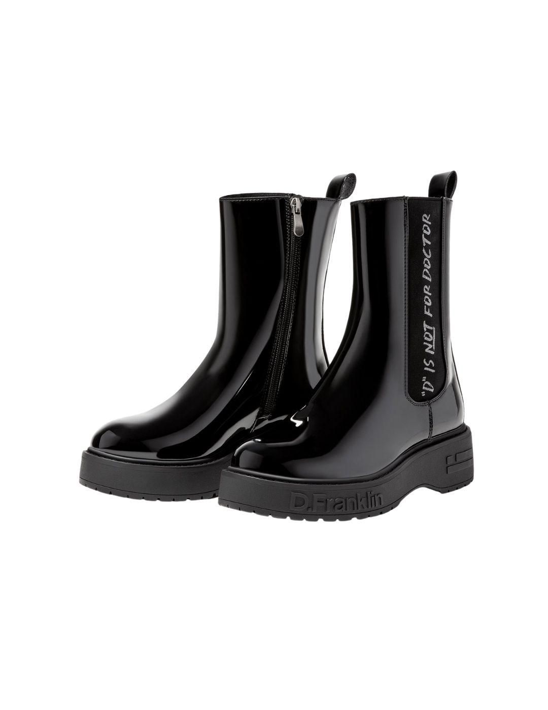 Bota D.Franklin Gumme Track Chelsea Patent Negro - Bicos de Fío