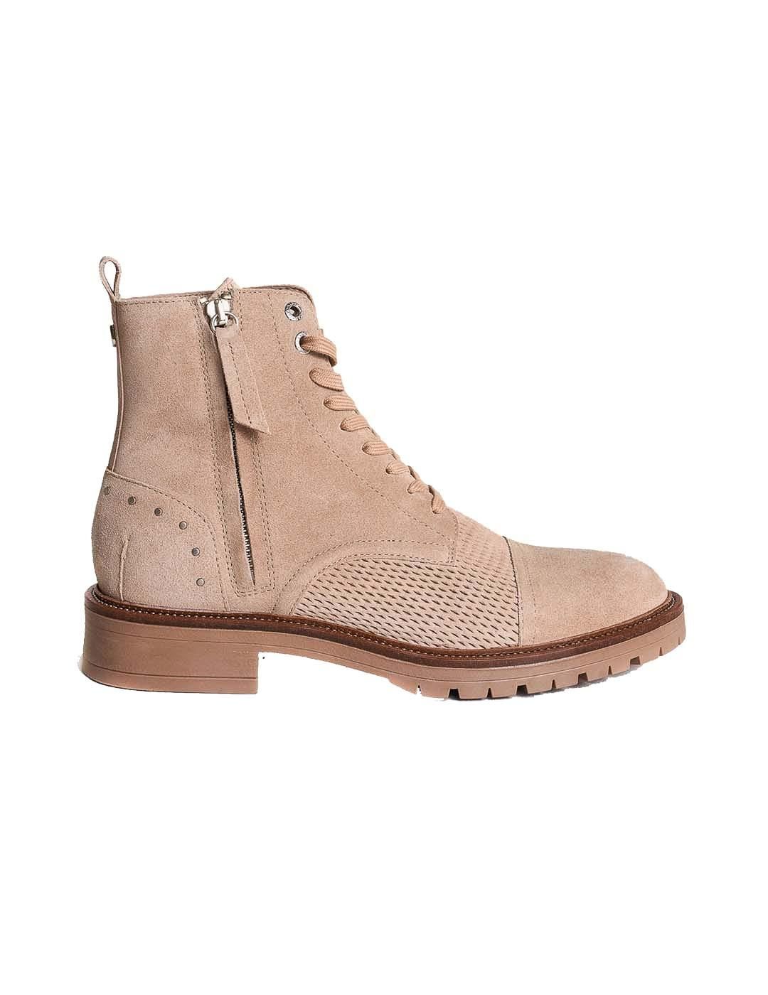 Bota militar de ante perforado Salsa Jeans Camel - Bicos de Fío