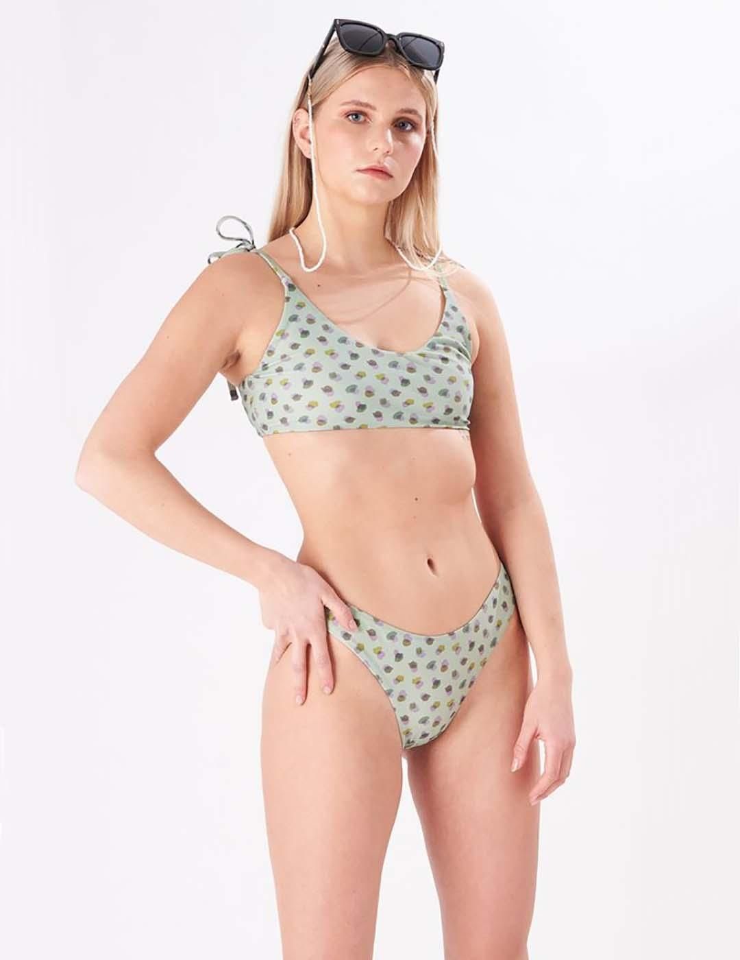 Braguita de bikini cintura alta 24 Colours Verde - Bicos de Fío