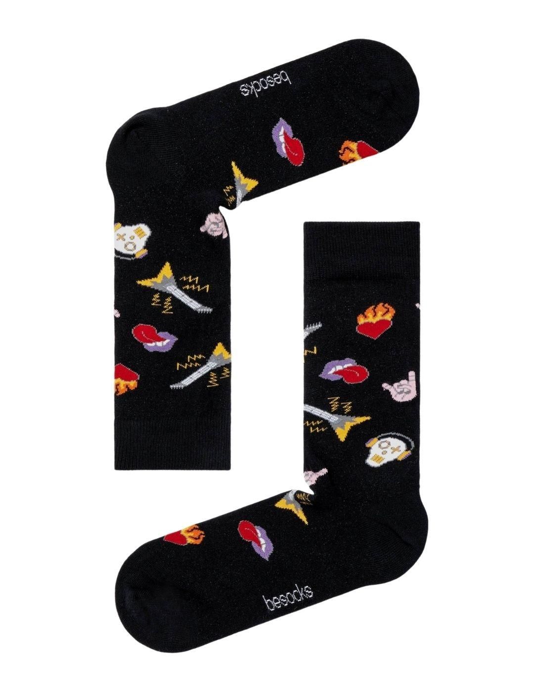 Calcetines Besocks Be Rock Negro - Bicos de Fío