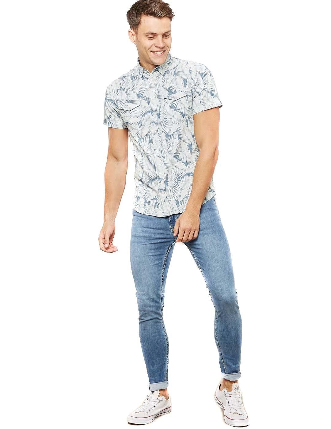 Camisa Denim BLEND Estampado Palmera - Bicos de Fío