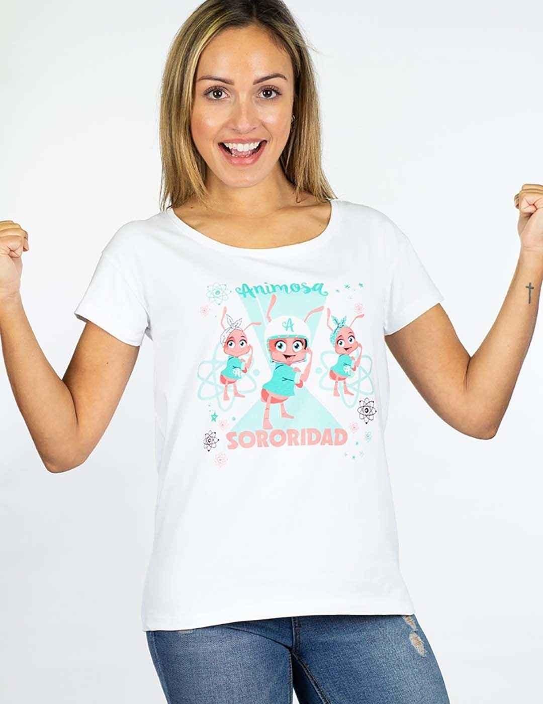 Camiseta Animosa Sororidad Blanco - Bicos de Fío