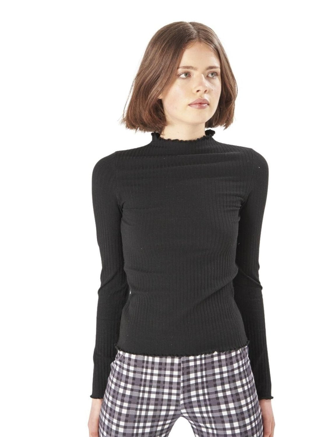 Camiseta básica manga larga 24 Colours Negro - Bicos de Fío