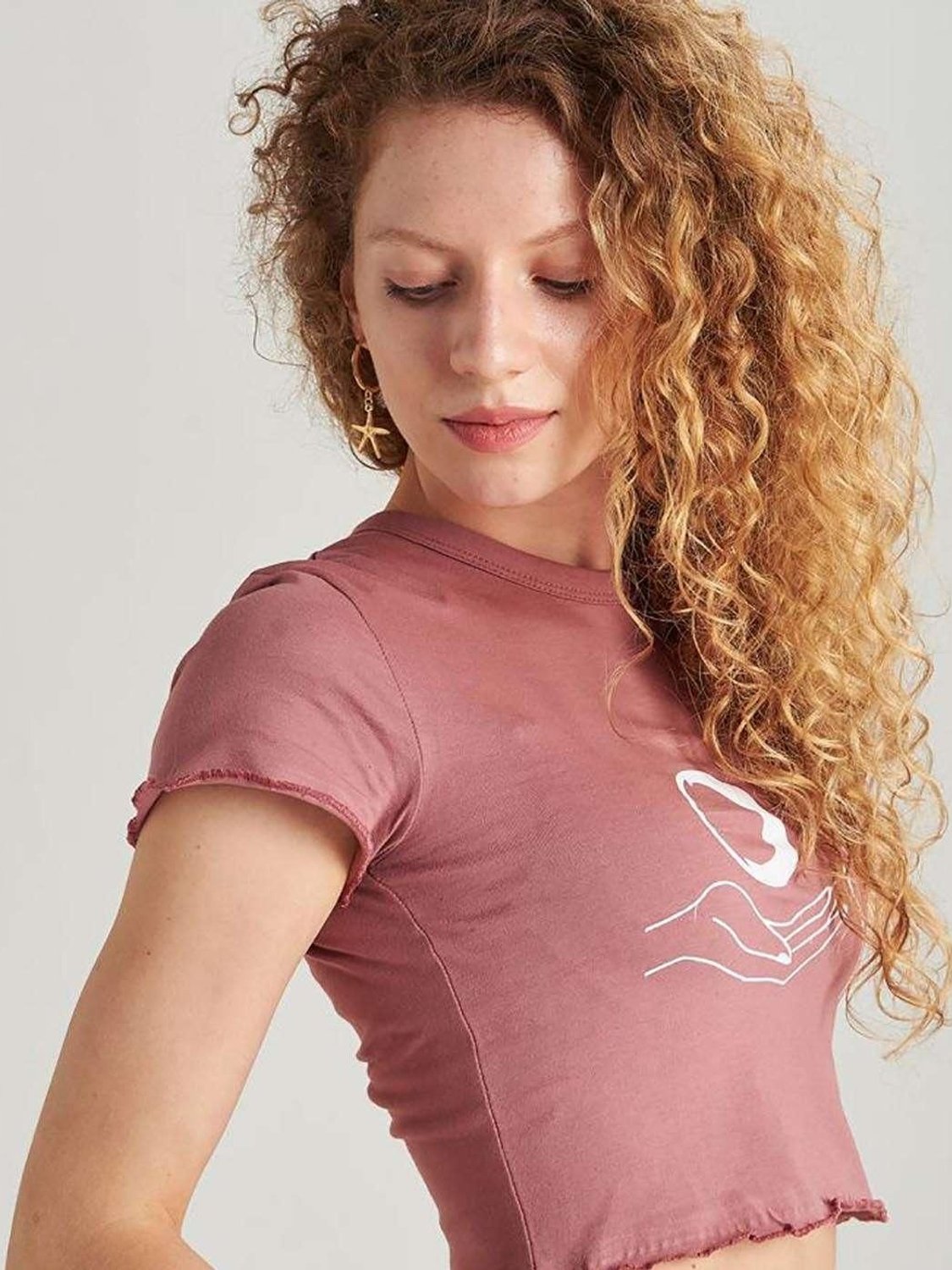 Camiseta corta con estampado 24 Colours Rosa - Bicos de Fío