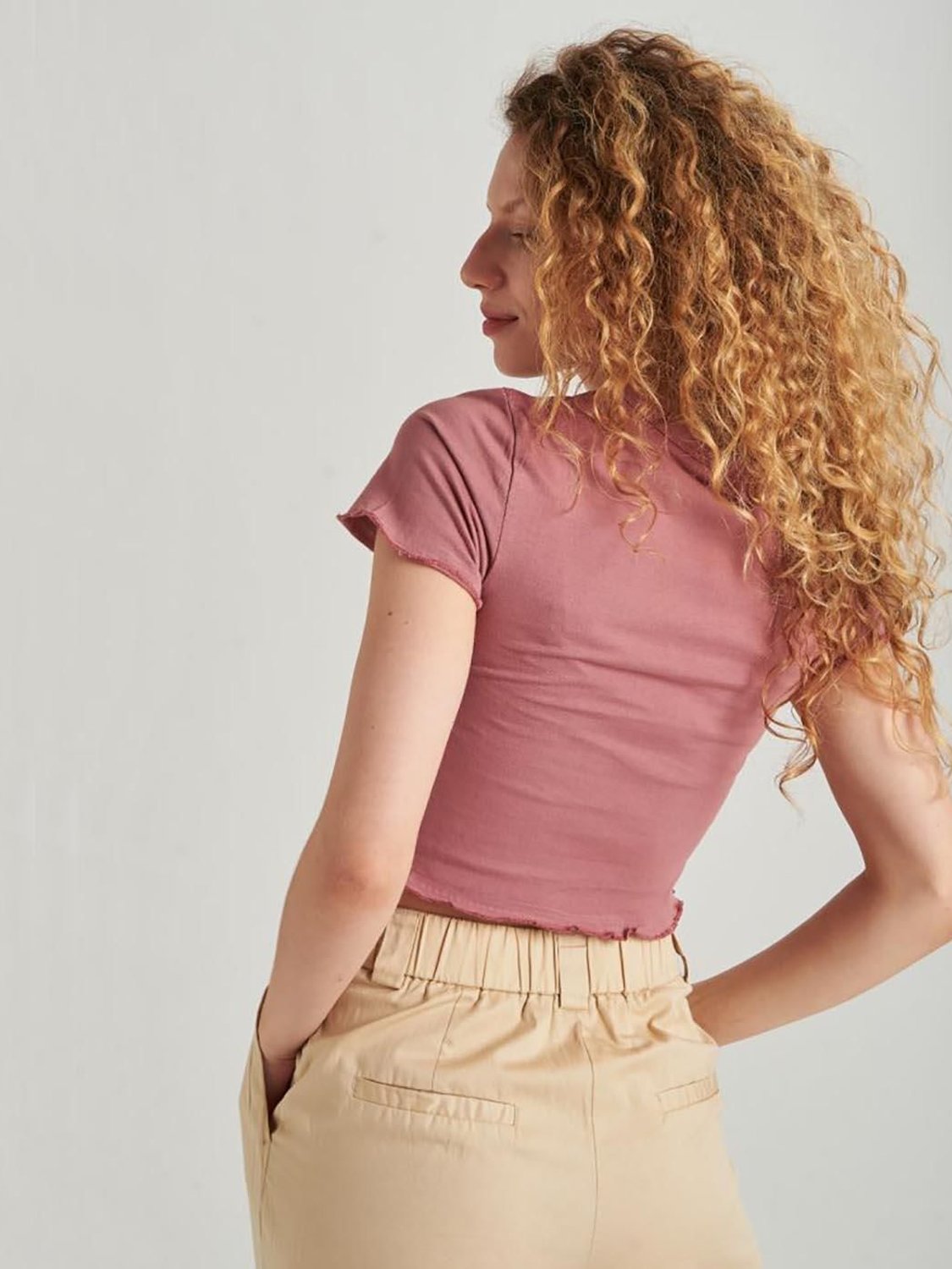 Camiseta corta con estampado 24 Colours Rosa - Bicos de Fío