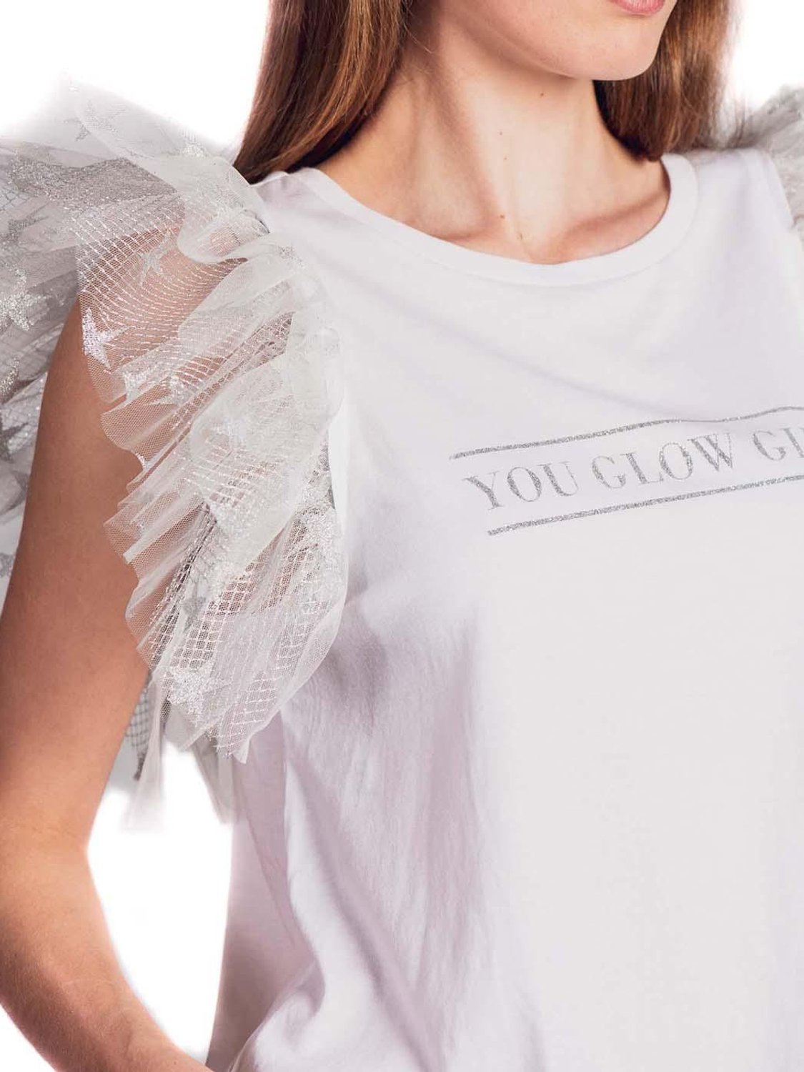 Camiseta Last Call Anna Silver Glow Plata - Bicos de Fío