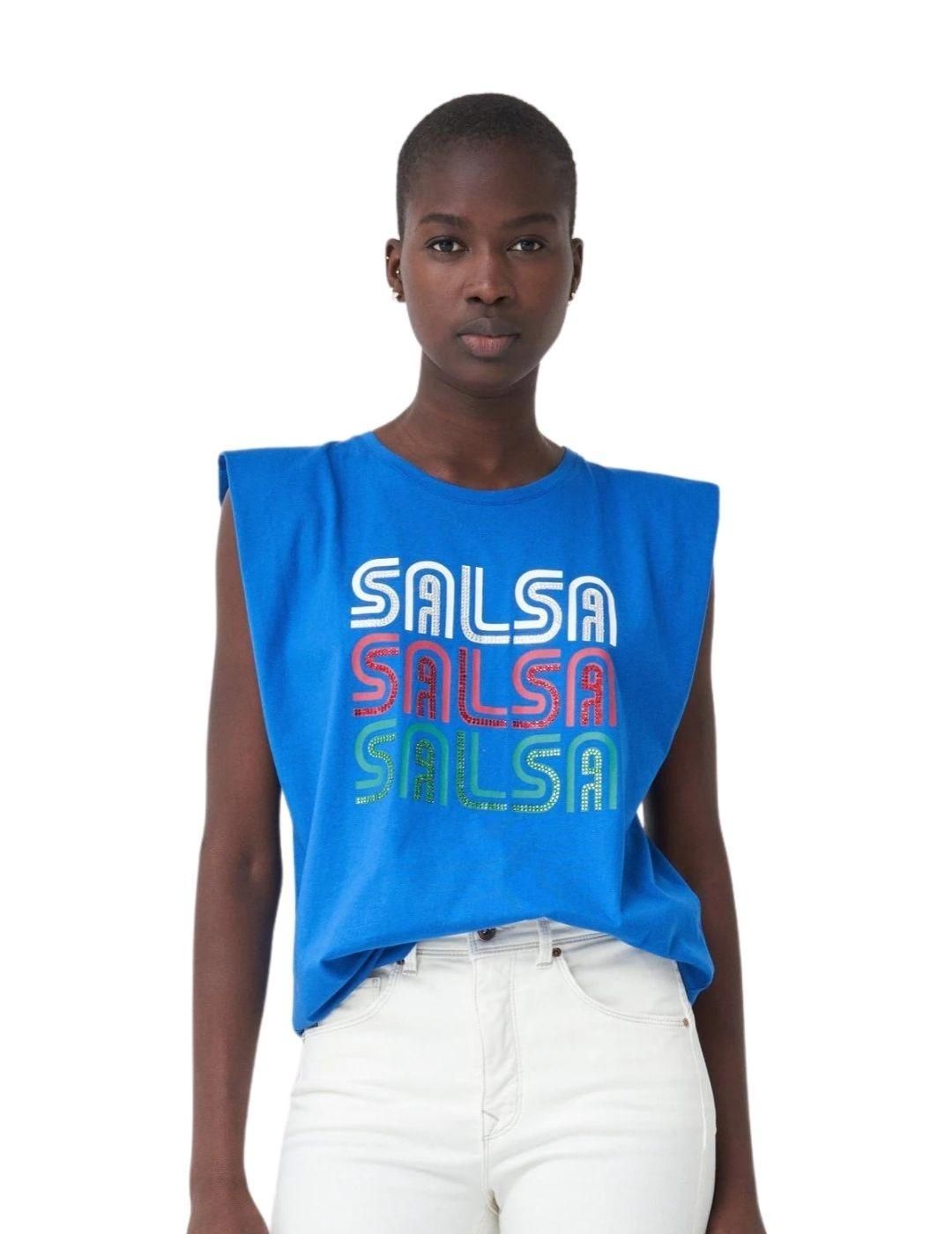 Camiseta sin mangas Salsa Jeans Azul - Bicos de Fío