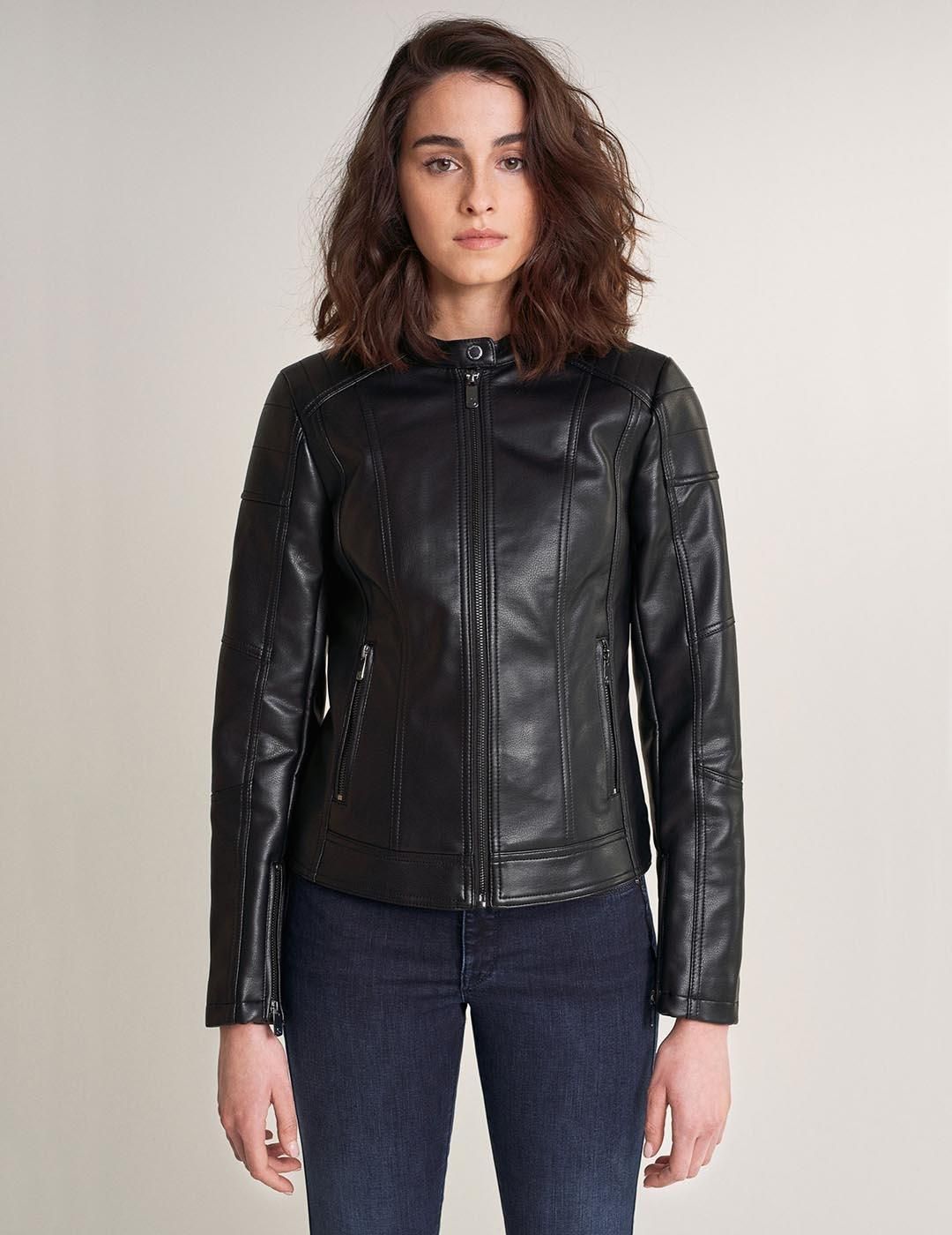 Cazadora Biker Salsa Jeans Negro - Bicos de Fío