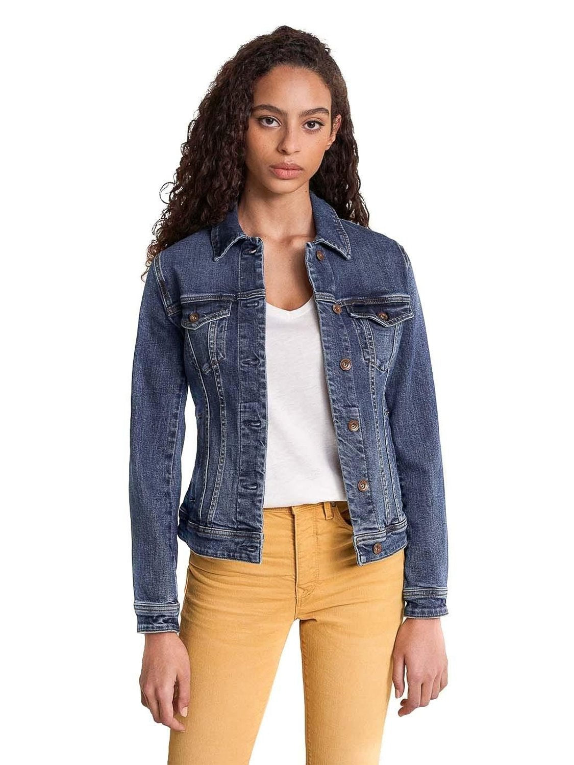 Cazadora vaquera Salsa Jeans Slim Fit Azul - Bicos de Fío