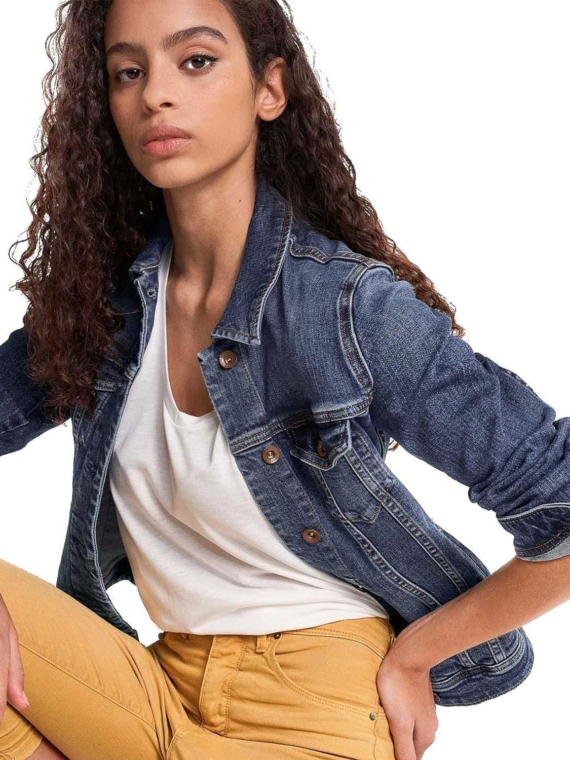 Cazadora vaquera Salsa Jeans Slim Fit Azul - Bicos de Fío