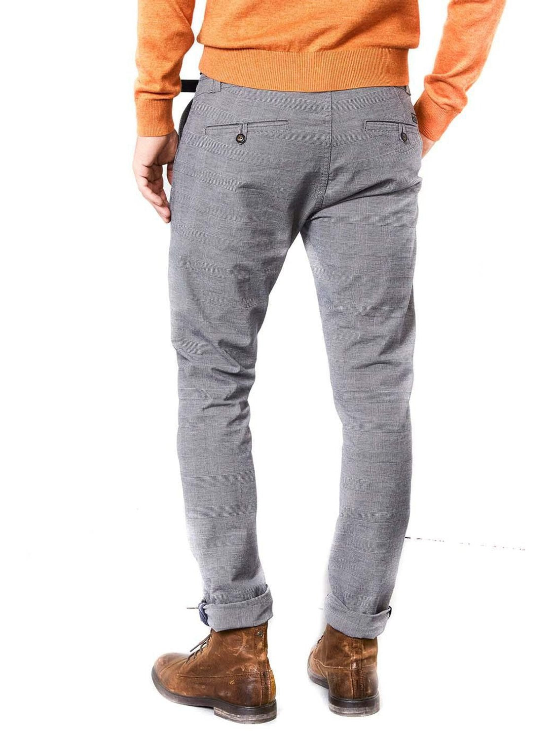 Chino PETROL Cuadros Gris - Bicos de Fío