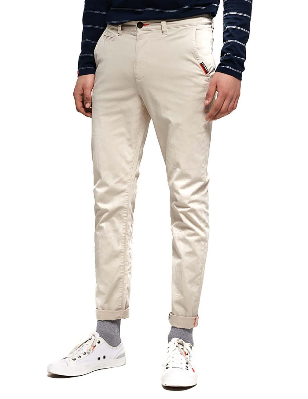 Chinos SUPERDRY International Slim Beige - Bicos de Fío