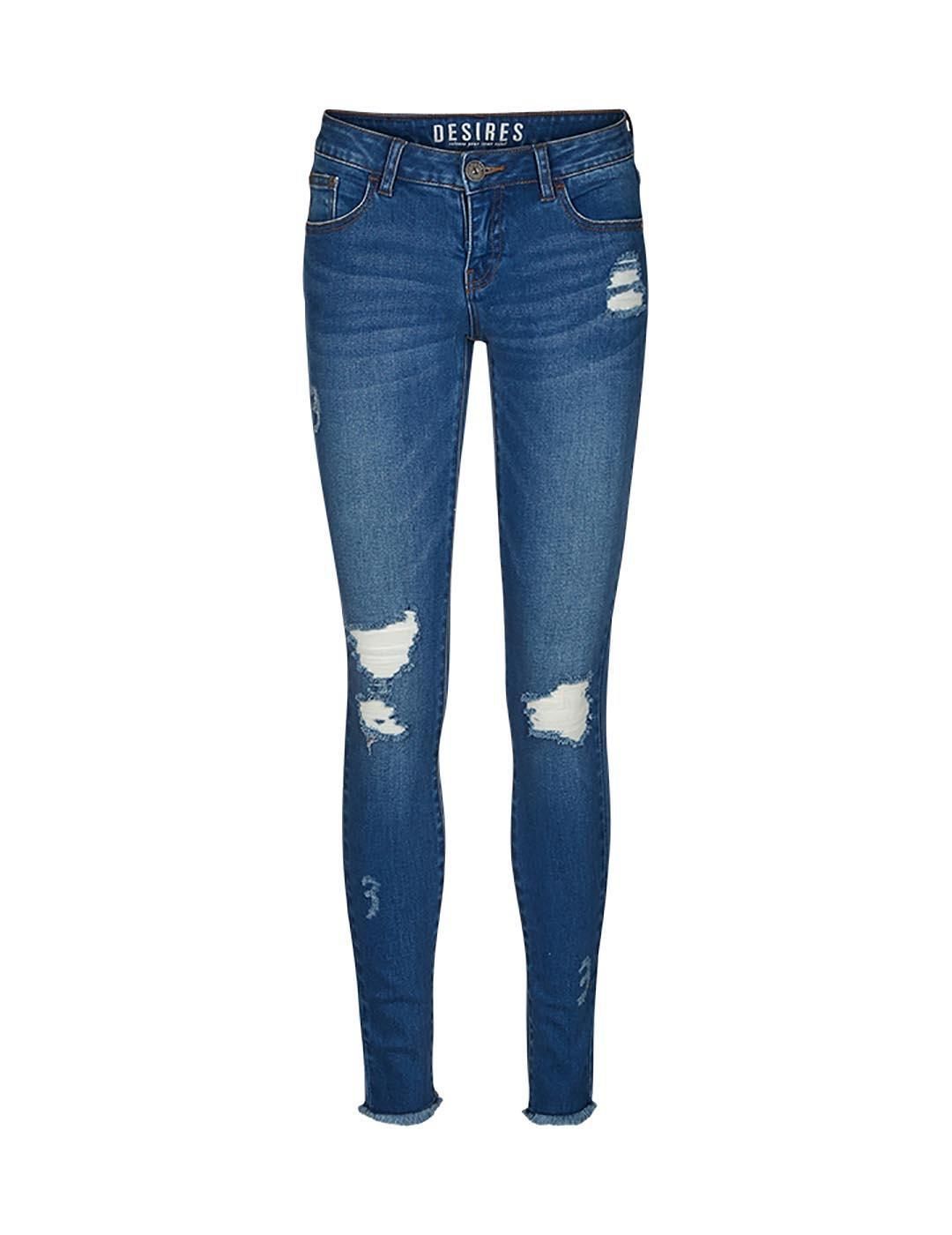 Jeans DESIRES Lola Blue Destroy - Bicos de Fío