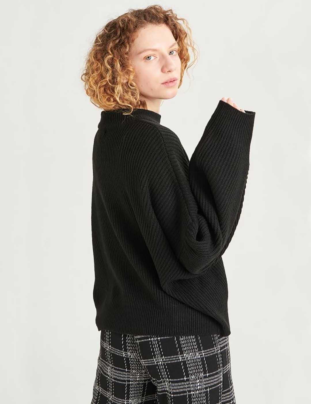 Jersey de punto oversize 24 Colours Negro - Bicos de Fío