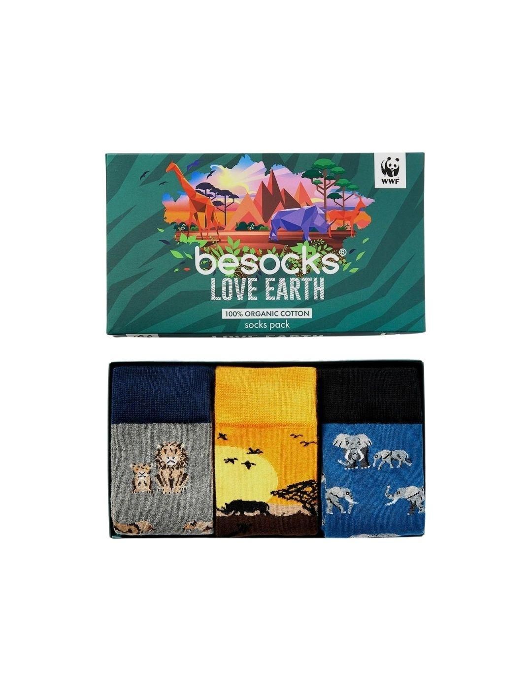 Pack 3 calcetines Besocks Love Earth - Bicos de Fío