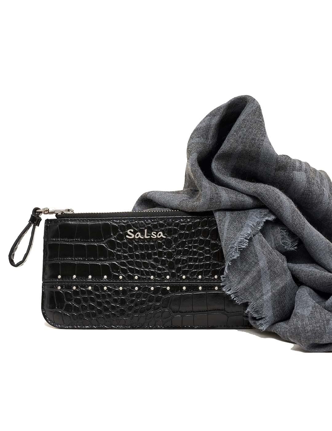 Pack Salsa Jeans Pañuelo Zebra y Monedero Negro - Bicos de Fío