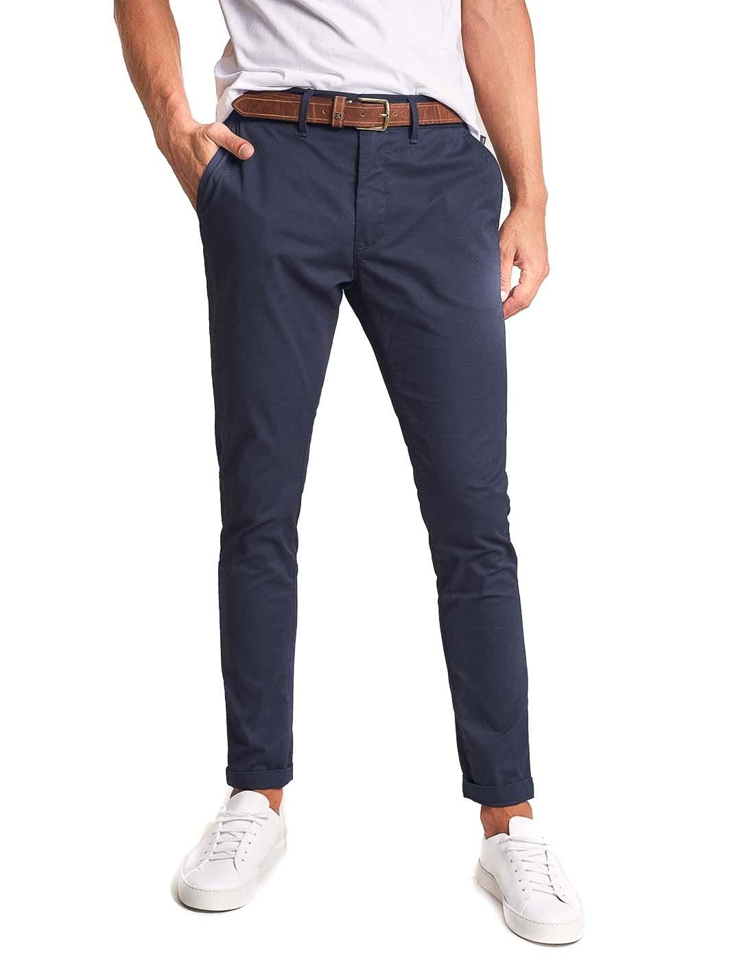 Pantalón chino Salsa Jeans Andy Slim Azul - Bicos de Fío