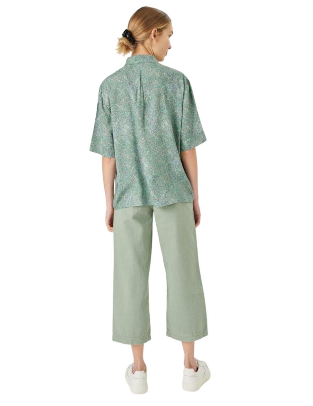 Pantalón culotte ancho 24 Colours Verde - Bicos de Fío