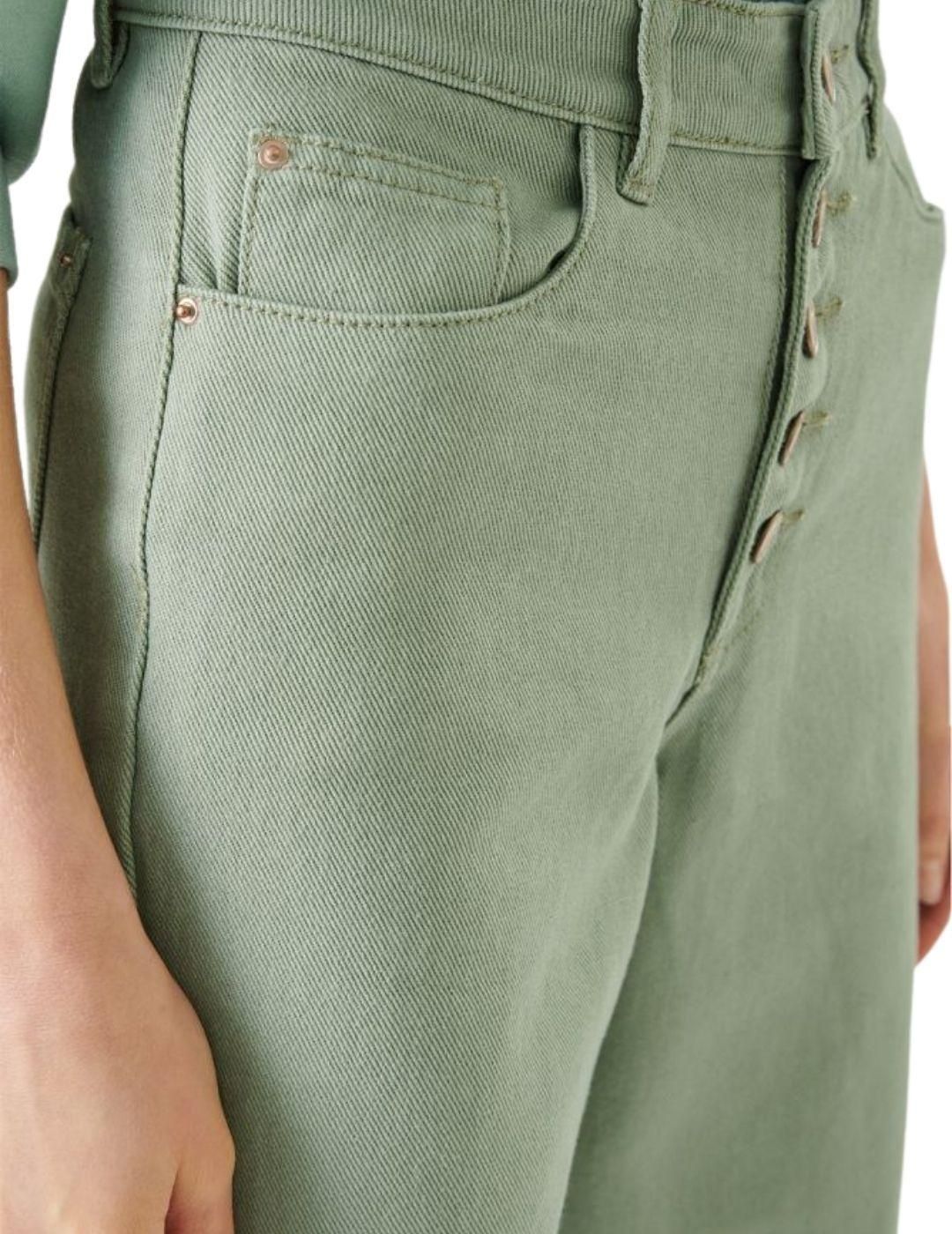 Pantalón culotte ancho 24 Colours Verde - Bicos de Fío