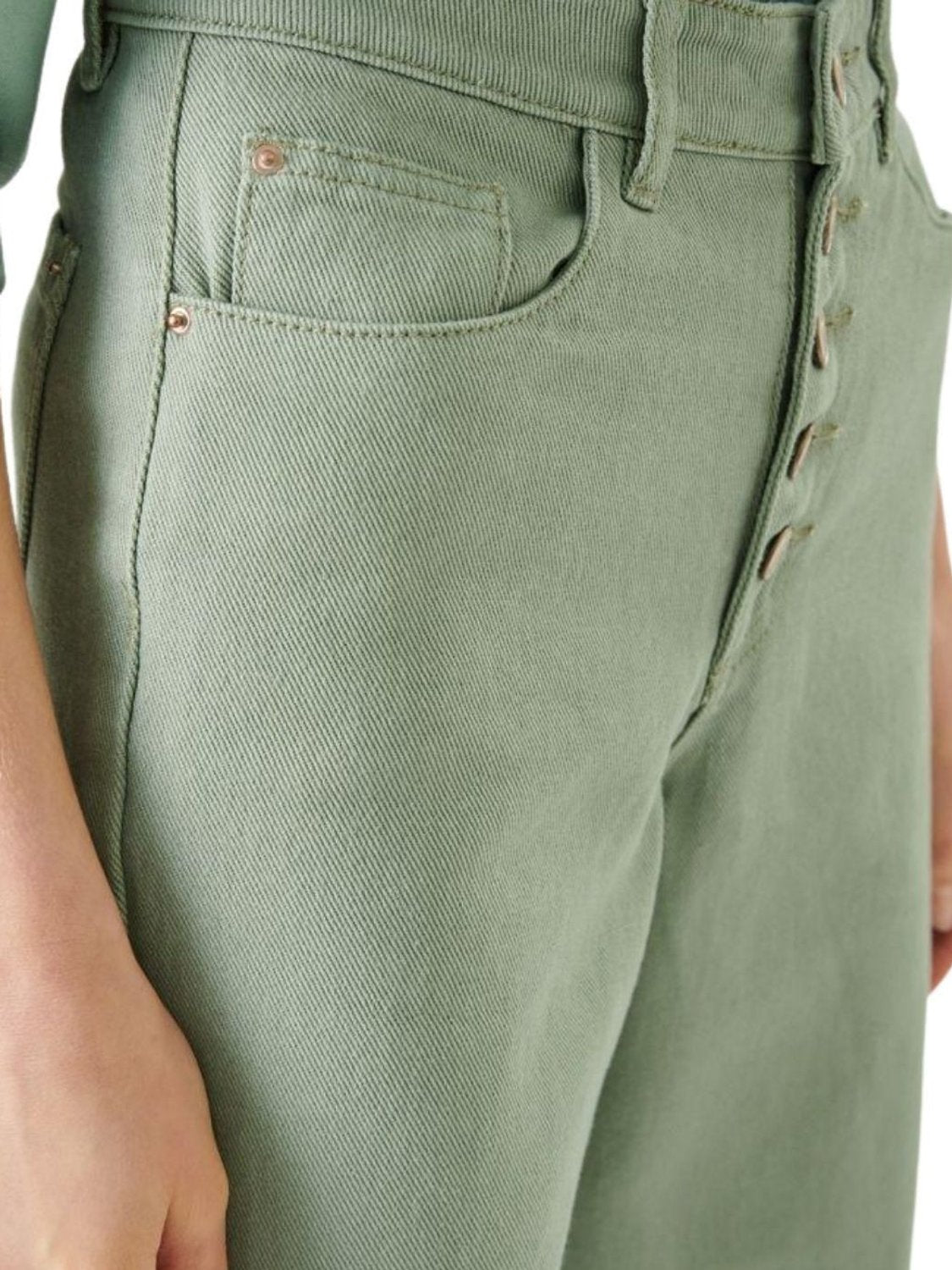 Pantalón culotte ancho 24 Colours Verde - Bicos de Fío