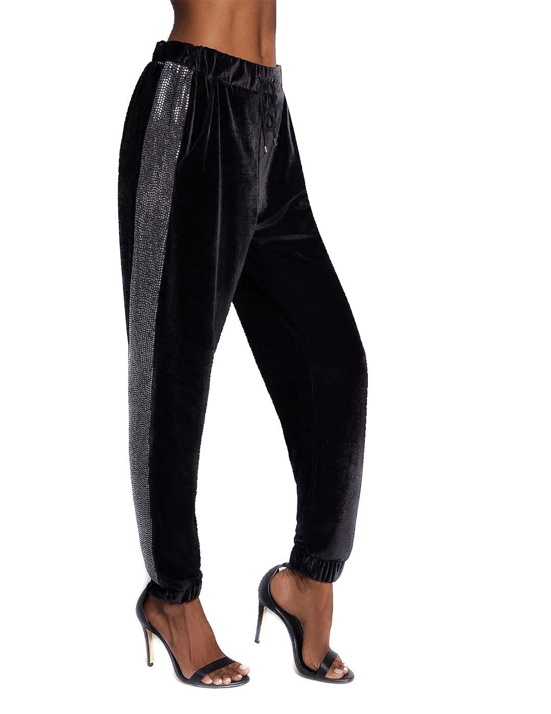 Pantalones Jogger Lez a Lez Tercipelo Negro - Bicos de Fío