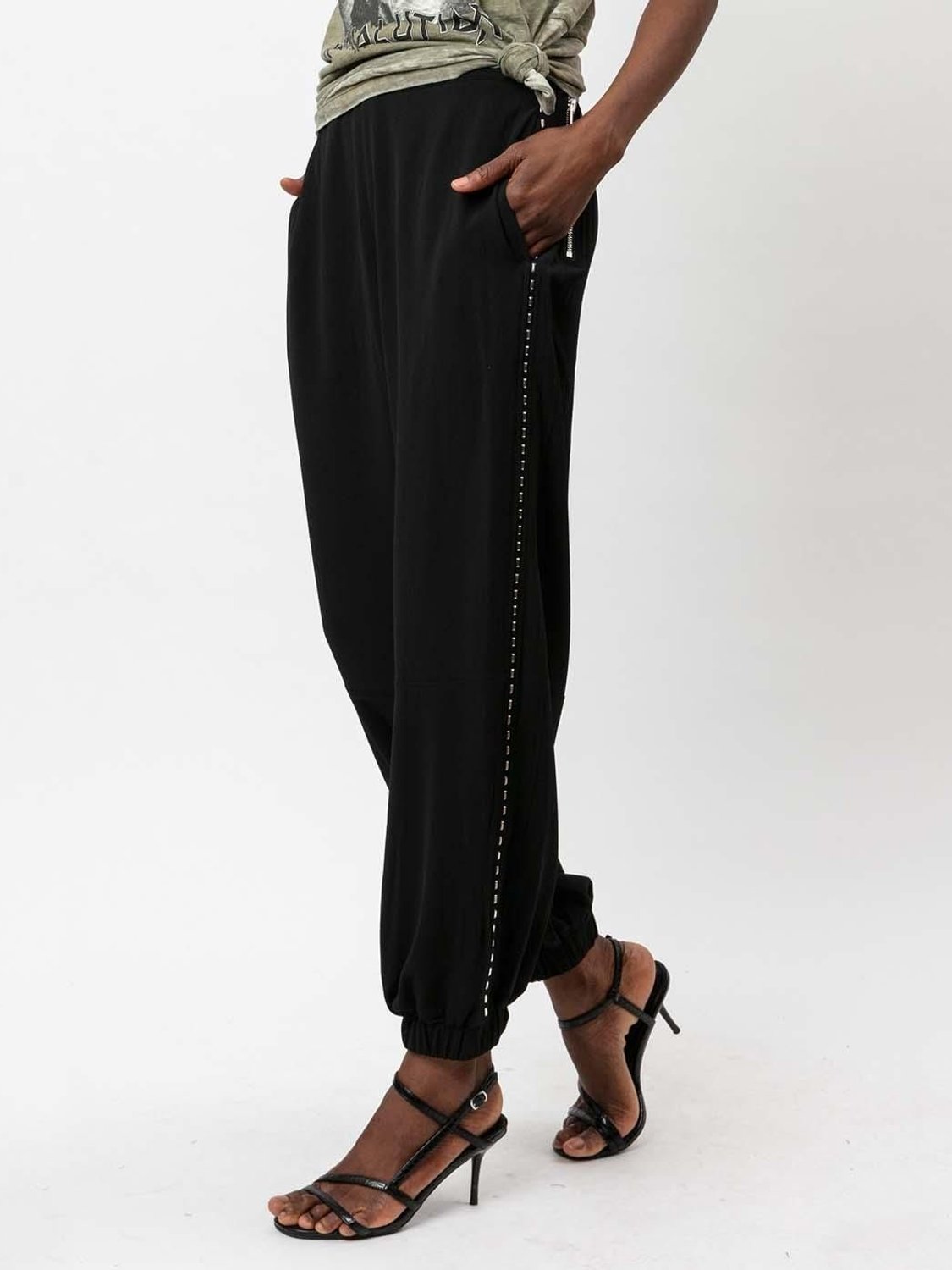 Pantalones tachuelas Religion Negro - Bicos de Fío