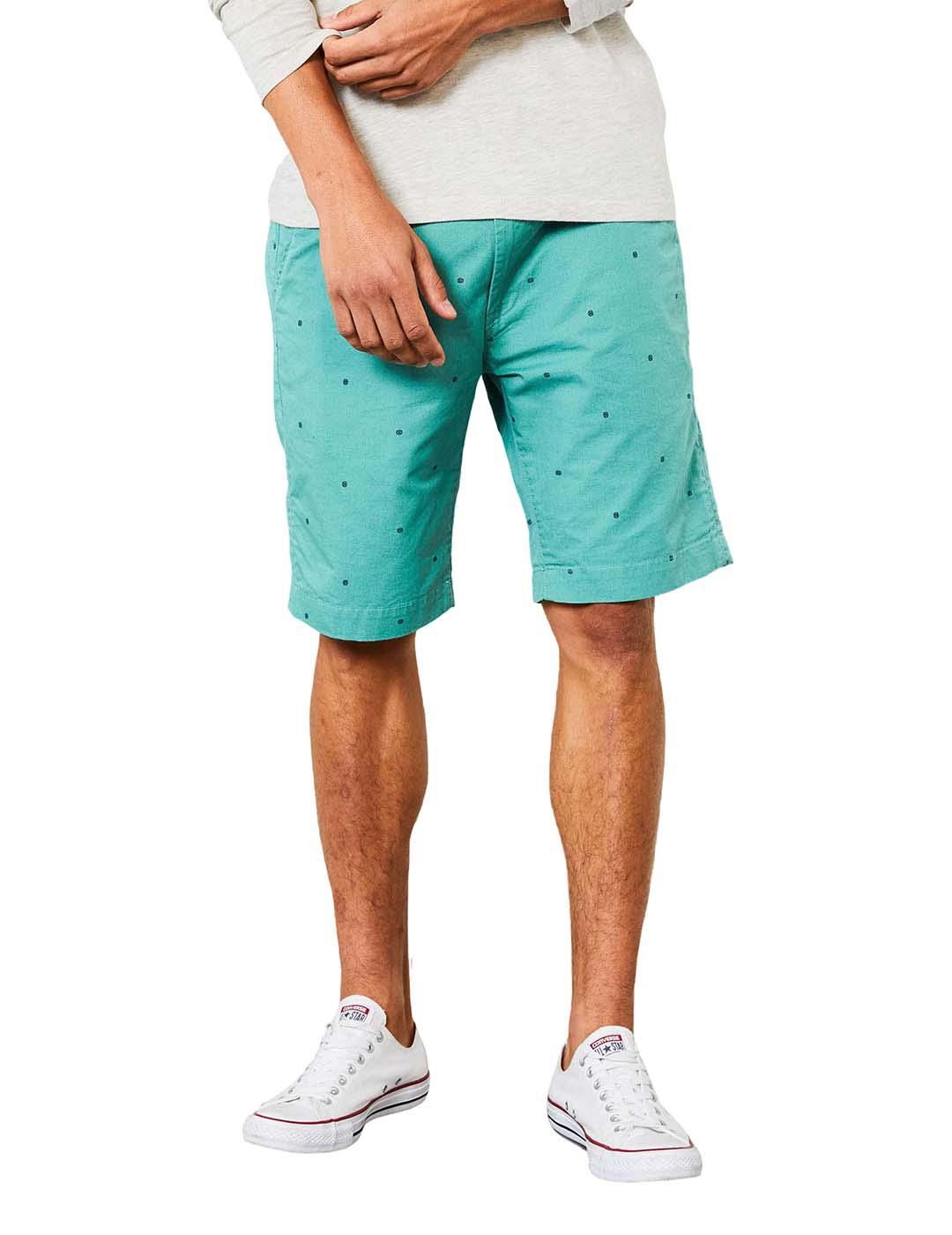 Short Chino PETROL Cinturón Light Pine Verde - Bicos de Fío