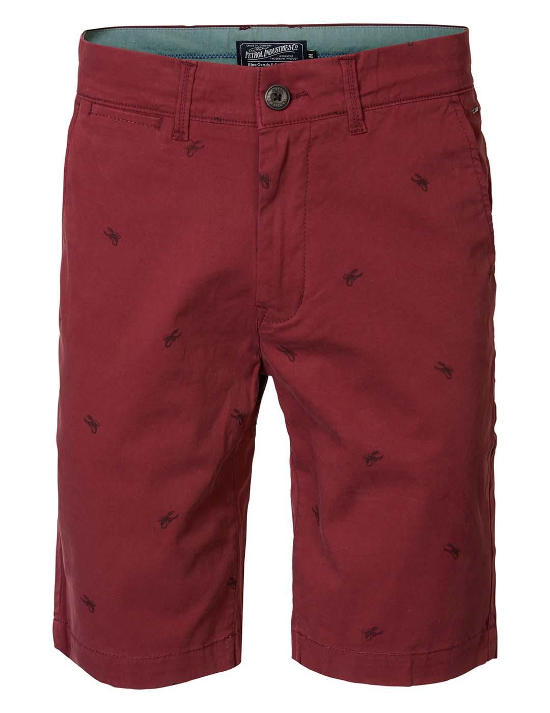 Short Chino PETROL Scar Red Granate - Bicos de Fío